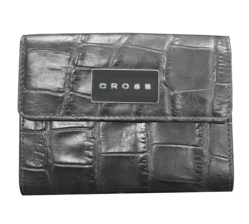 Кошелёк Cross Coco Nicole. Кожа наппа, тиснёная, серый, 12,5 х 10 х 2,4 см