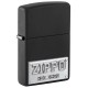 Зажигалка ZIPPO License Plate с покрытием Black Matte, латунь/сталь, черная, 38x13x57 мм