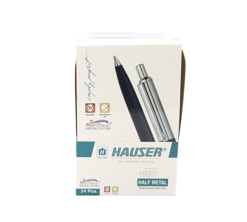 Шариковая ручка Hauser Half Metal, металл+пластик, в дисплее