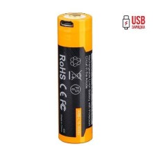 Аккумулятор 18650 Fenix 3500U mAh с разъемом для USB, ARB-L18-3500U