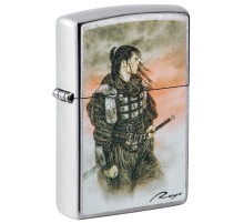 Зажигалка ZIPPO Luis Royo с покрытием Street Chrome, латунь/сталь, серебристая, 38x13x57 мм