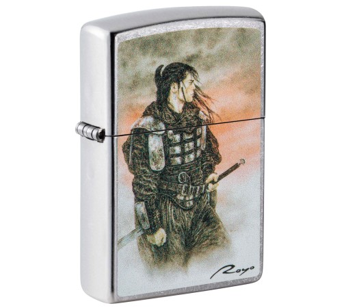 Зажигалка ZIPPO Luis Royo с покрытием Street Chrome, латунь/сталь, серебристая, 38x13x57 мм