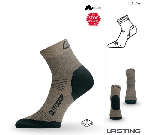 Носки Lasting TCC 769, cotton+polypropylene, бежевый, размер S, TCC769S