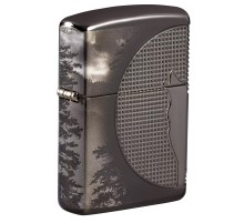 Зажигалка ZIPPO Armor™ Wolf  с покрытием High Polish Black Ice®, латунь/сталь, чёрная, 38x13x57 мм
