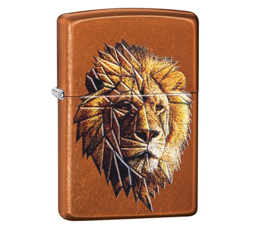 Зажигалка ZIPPO Polygonal Lion с покрытием Toffee™, латунь/сталь, медная, матовая, 36x12x56 мм
