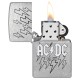 Зажигалка ZIPPO AC/DC с покрытием Street Chrome, латунь/сталь, серебристая, 38x13x57 мм