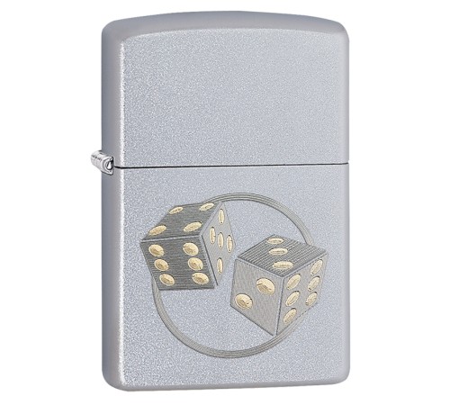 Зажигалка ZIPPO Classic с покрытием Satin Chrome™, латунь/сталь, серебристая, матовая, 38x13x57 мм