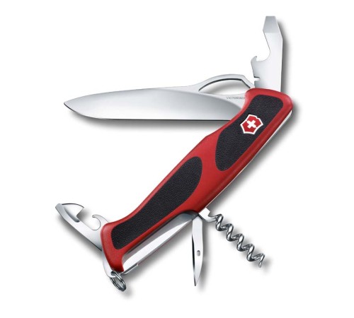 Нож перочинный VICTORINOX RangerGrip 61, 130 мм, 11 функций, с фиксатором лезвия, красный с чёрным