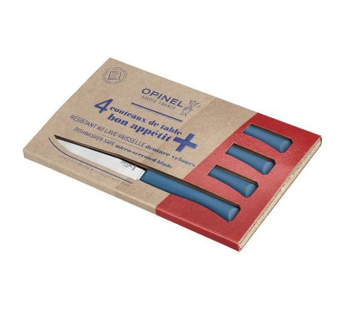 Набор столовых ножей Opinel, полимерная ручка, нерж, сталь, кор. синий. 002198