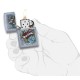 Зажигалка ZIPPO Vintage Tattoo с покрытием Street Chrome™, латунь/сталь, серебристая, 38x13x57 мм