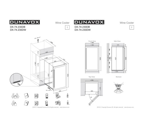 Винный шкаф Dunavox DX-74.230DB