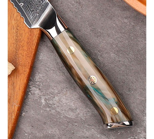 Нож из дамасской стали для хлеба Keemake 8 Inch Bread Knife, бежевый