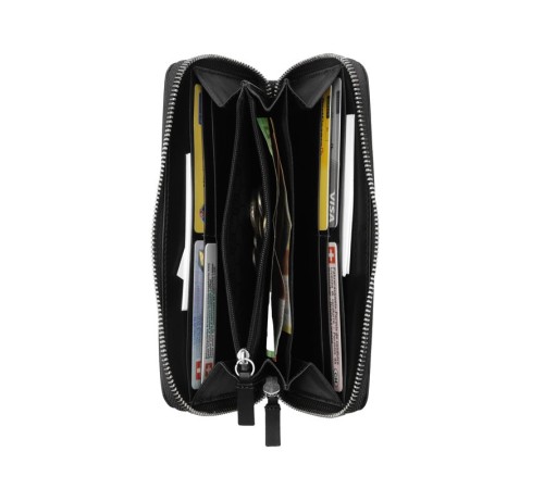 Кошелёк VICTORINOX Turing с защитой от сканирования RFID, чёрный, кожа наппа, 10,2x2,3x19,6 см