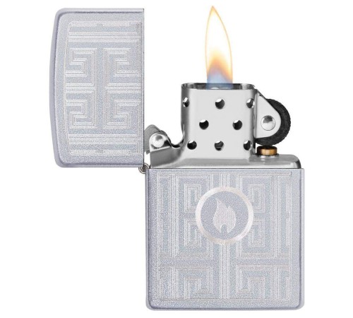 Зажигалка ZIPPO Labyrinth с покрытием Satin Chrome, латунь/сталь, серебристая, матовая, 38x13x57 мм