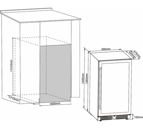 Винный шкаф Cellar Private встраиваемый, однокамерный CP127-1TB