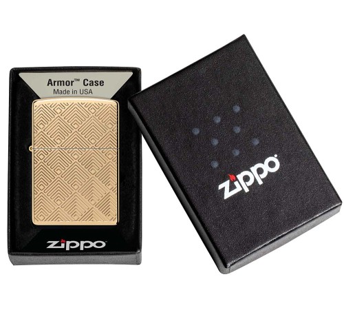 Зажигалка ZIPPO Armor® с покрытием High Polish Brass, латунь/сталь, золотистая, 38x13x57 мм