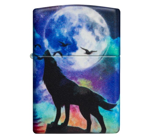 Зажигалка ZIPPO Wolf Design с покрытием 540 Matte, латунь/сталь, разноцветная, матовая, 38x13x57 мм