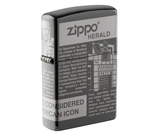 Зажигалка ZIPPO Classic с покрытием Black Ice®, латунь/сталь, чёрная, глянцевая, 38x13x57 мм