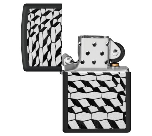 Зажигалка ZIPPO с покрытием Black Matte, латунь/сталь, черная, матовая, 38x13x57 мм