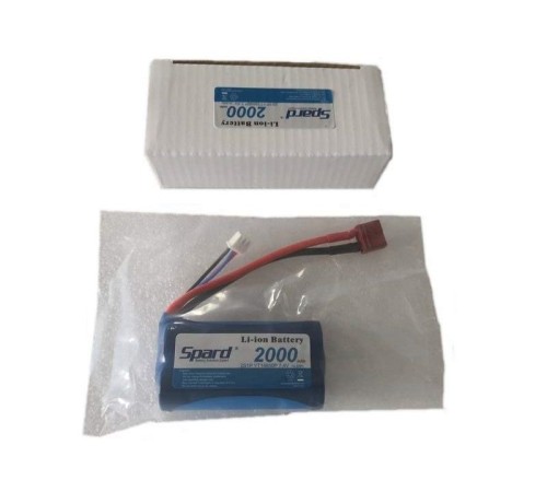Аккумулятор Li-Ion Spard 2000mAh, 7,4V, 15C, T‐plug для Remo Hobby 1/16, Himoto 1/18