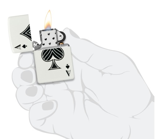 Зажигалка ZIPPO с покрытием White Matte, латунь/сталь, белая, матовая, 38x13x57 мм