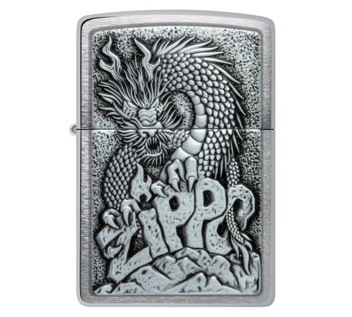 Зажигалка ZIPPO Classic с покрытием Brushed Chrome, латунь/сталь, серебристая, 38x13x57 мм
