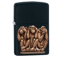 Зажигалка ZIPPO Classic с покрытием Black Matte, латунь/сталь, чёрная, матовая, 38x13x57 мм