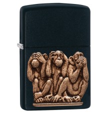 Зажигалка ZIPPO Classic с покрытием Black Matte, латунь/сталь, чёрная, матовая, 38x13x57 мм