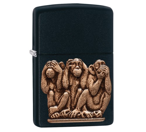 Зажигалка ZIPPO Classic с покрытием Black Matte, латунь/сталь, чёрная, матовая, 38x13x57 мм
