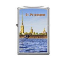 Зажигалка ZIPPO Петропавловская крепость, с покрытием Satin Chrome™, латунь/сталь, 38x13x57 мм