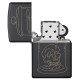 Зажигалка ZIPPO Skull Design с покрытием Black Matte, латунь/сталь, чёрная, матовая, 38x13x57 мм