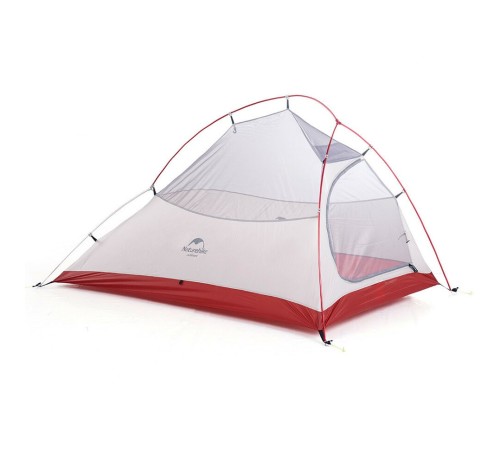 Палатка Naturehike Сloud up 2 20D NH17T001-T двухместная с ковриком, серая, 6927595724668