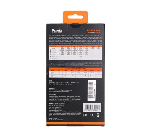 Фонарь Fenix тактический PD35R ACE + CL01 оранжевый