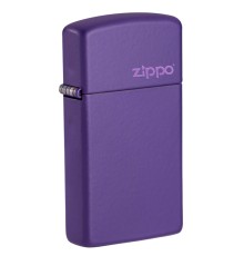 Зажигалка ZIPPO Slim® с покрытием Purple Matte, латунь/сталь, фиолетовая, матовая, 29x10x60 мм