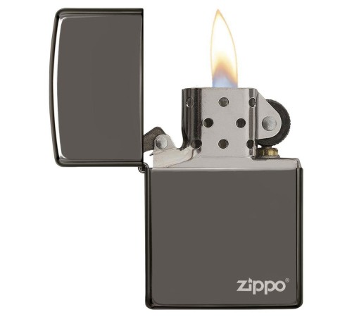 Зажигалка ZIPPO Classic с покрытием Black Ice®, латунь/сталь, чёрная, глянцевая, 38x13x57 мм