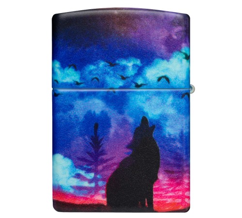 Зажигалка ZIPPO Wolf Design с покрытием 540 Matte, латунь/сталь, разноцветная, матовая, 38x13x57 мм