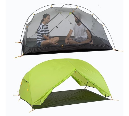 Палатка 2-местная Naturehike сверхлегкая Mongar NH17T007-M, 20D , светло-зеленый, 6927595708088