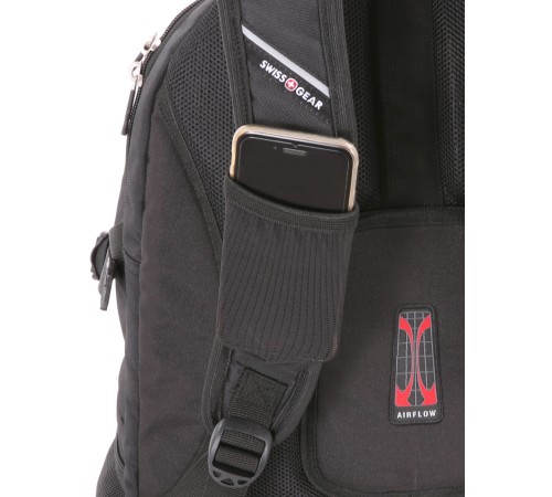 Рюкзак SWISSGEAR, 15”,чёрный/синий, полиэстер 900D/рипстоп, 36x19x47 см, 32 л