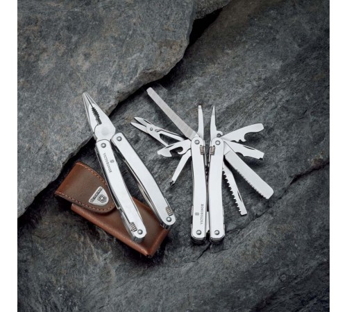 Мультитул VICTORINOX SwissTool Spirit XC, 105 мм, 26 функций, в кожаным чехле с вращающейся клипсой