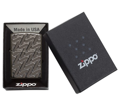 Зажигалка ZIPPO Armor™ с покрытием High Polish Black Ice®, латунь/сталь, чёрная, 38x13x57 мм