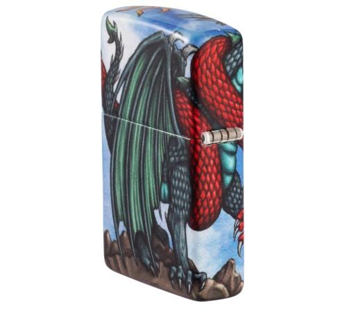 Зажигалка Zippo Dragon с покрытием White Matte, латунь/сталь, разноцветная, матовая, 38x13x57 мм