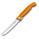 Нож для овощей VICTORINOX SwissClassic, складной, лезвие 11 см с волнистой кромкой, оранжевый