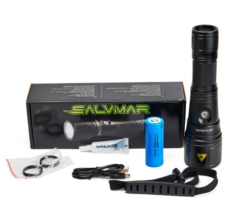 Фонарь Salvimar FOCUS 3000 люмен, 1 диод, 1 аккумулятор 26650, Холодный свет