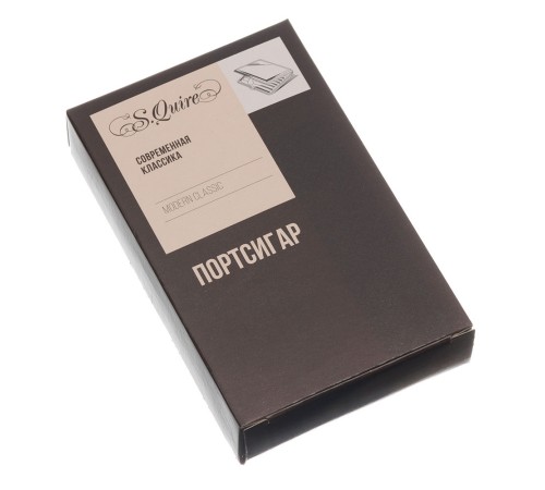 Портсигар S.Quire, нержавеющая сталь, искусственная кожа, песочный, 7,4х11,5х1,8 см