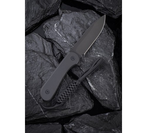 Нож CIVIVI Fixed Blade Elementum D2 Steel Black Stonewash Handle G10 Black
