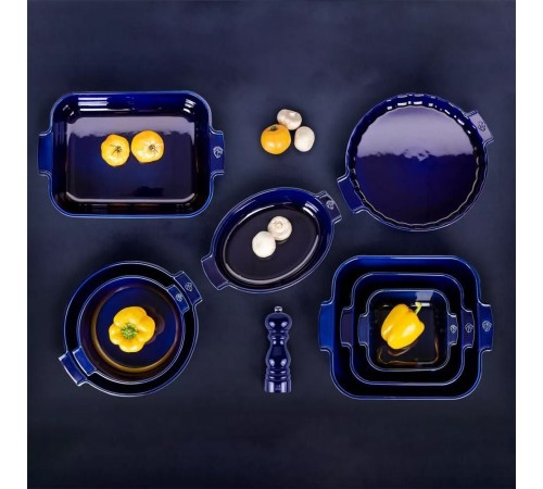 Прямоугольная форма для запекания Peugeot Ceramic Blue, Франция, 25 х 15.5 см, синяя