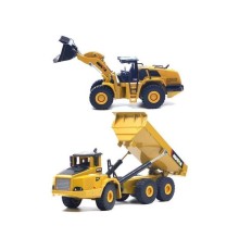 Металлический фронтальный погрузчик + самосвал HUI NA TOYS 1/50