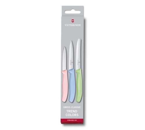 Набор из 3 ножей VICTORINOX Swiss Classic: 2 ножа для овощей и фруктов 8 и 10 см, столовый нож 11 см
