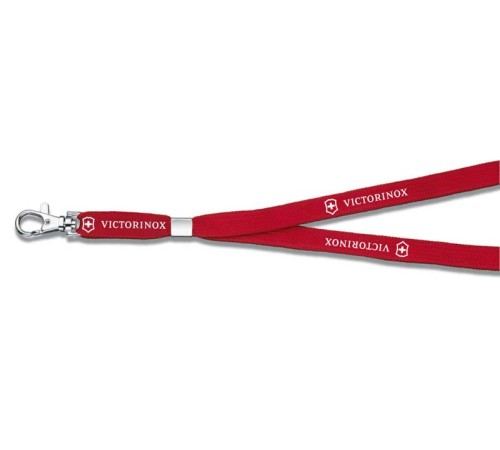 Шнурок на шею VICTORINOX, с карабином, красный, полиэстер / цинковый сплав