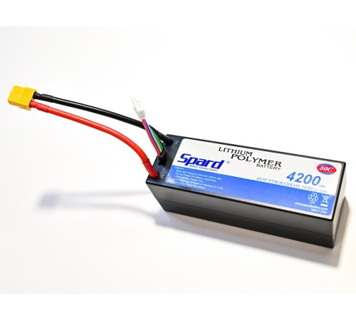 Аккумулятор Li-Po Spard 4200mAh, 14.8V, 50C,  XT60,  Hardcase для автомоделей 1/10, 1/8